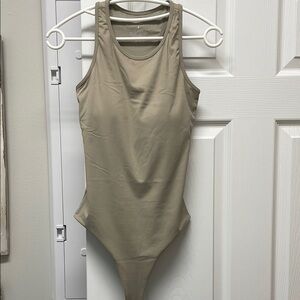 Beige Sleeveless Bodysuit